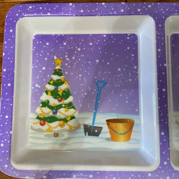 Purple Snowman 2 section Serving Platter - Picture 2 of 8